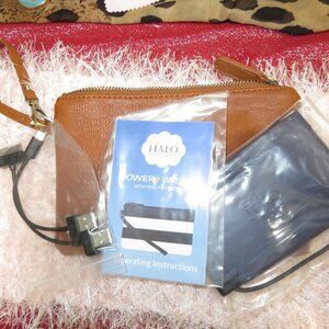 BOGO Leather Charging Power Wristlet with RFID blocking protection Cables Ports